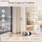 16.4Ft Door Weather Stripping | Adhesive Draft Stopper Seal Strip for Doors, Windows & Shower Doors