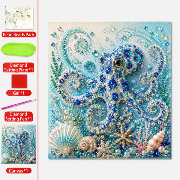 🔥Last Day 50% OFF - 🌊✨ Ocean Theme Pearl Art DIY Kit – Relaxing DIY Craft to Create Stunning Coastal Artwork