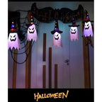 Glowing ghost witch hat halloween decorations outdoor hanging lighted decor