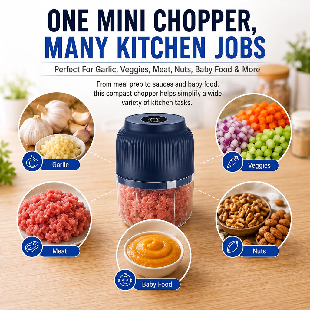 🔥Limited Time Buy One Get One Free!🔋 Wireless Mini Food Chopper with USB Charging
