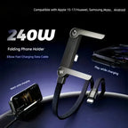 240W Fast-Charging Cable with Built-In Phone Stand