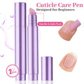 3-in-1 Cuticle Remover & Nail Strengthener Ceramic Cuticle Pusher Pen with Micro-Dosing Oil