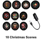 Plug-&-Play HD Christmas Projector – 6 or 10 Festive Scenes