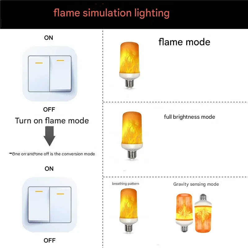 🔥LED Flame Light Bulb With Gravity Sensing Effect