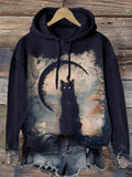 🔥🔥Halloween Vintage Cat Drawstring Sweatshirt