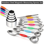 ⚡50K+ SOLD - Stainless Steel Magnetic Measuring Spoons Set